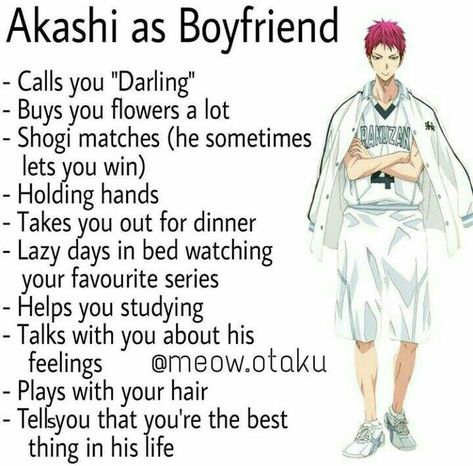 Meow.otaku As Boyfriend, Kuroko No Basket X Y/n, Akashi Kuroko, Kurokos Basketball, Kuroko No Basket Characters, Susanoo Naruto, Boyfriend Best Friend, Akashi Seijuro, Types Of Boyfriends