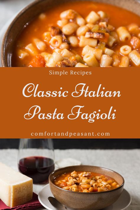 Pasta Fazul Soup, Homemade Pasta Fagioli Soup, Authentic Italian Pasta Fagioli Soup, Pasta Fajole Recipe, Soup With Small Pasta, Pasta Fazole Recipe, Italian Pasta Fagioli Soup, Easy Pasta De Figoli Soup, Pasta E Fagioli Soup Authentic