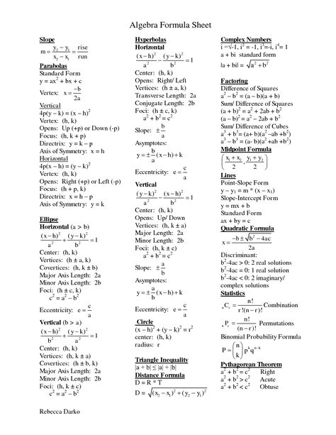 Algebra Formula, Formula Sheet, Algebra Formulas, Sat Math, College Algebra, Learning Mathematics, Maths Algebra, Math Notes, Physics And Mathematics