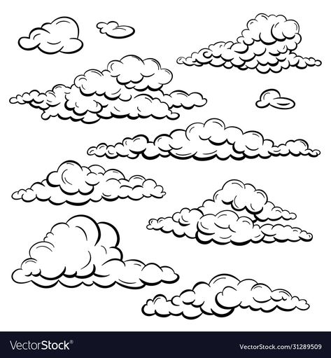 Cloud Vector Png, Sketch Cloud, Cloud Outline, Cloud Tattoo Design, Pink Floyd Art, Cloud Stencil, Cloud Illustration, Cloud Tattoo, Nature Sketch