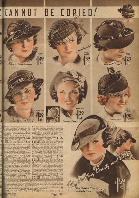 Catalog Sunday: 1930s hats edition 1930s Hats, Madame Gres, 1930 Fashion, Madeleine Vionnet, Derby Hats Fascinators, Mad Hatter Hats, Women Hats, Illustrations Art, 30s Fashion