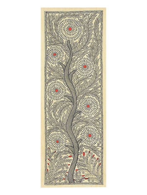 Tree of Life Painting (14.6in x 5.2in) Tree Of Life Sketch, Tree Of Life Illustration, Madhubani Designs, Madhubani Motifs, Madhubani Paintings Peacock, Mughal Motifs, Motif Ideas, Abs Art, Tree Of Life Artwork