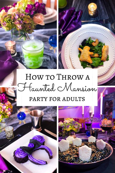 Disney Halloween Haunted Mansion Party ideas recipes Haunted Mansion Food, Haunted Mansion Party, Halloween Haunted Mansion, Food Ideas Easy, Disneyland Party, Party For Adults, Mansion Party, Disney Movie Night Dinner, Movie Night Dinner