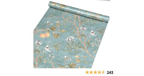 GLOW4U Vintage Botanical Birds Peel and Stick Wallpaper Vinyl for Walls Kitchen Bathroom Bedroom Cabinets Decor Self Adhesive Contact Paper Shelf Drawer 17.7X117 Inches, Blue Wallpaper Bathroom Cabinets, Paper Shelf, Farmhouse Wallpaper, Wallpaper Vinyl, Countertop Backsplash, Bedroom Cabinets, Boho Wallpaper, Bird Wallpaper, Botanical Wallpaper