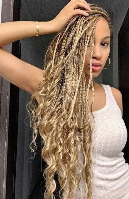 Blonde Dreadlocks, Faux Loc, Blonde Balayage Highlights, Blonde Box Braids, Crochet Box, Hot Hair Colors, Blonde Braids, French Braid Hairstyles, Box Braids Styling