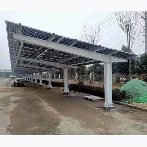 Carport With Solar Panels, Solar Structure Design, Carport Solar Panels, Solar Carport Ideas, Solar Panel Carport, Solar Structure, Solar Parking, Container Garage, Solar Panel Project