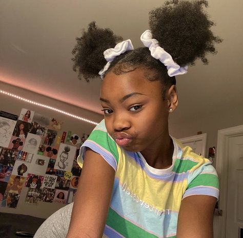 Scrunchie Black Hairstyles, Natural Hairstyles For Black Women Cheer, Princess Jay Natural Hairstyles, 2 Puff Balls Natural Hair, 2 Puffs Hairstyle, Two Puff Balls Hairstyle Natural Hair, 2 Puffs Natural Hair Hairstyles 4c, 2 Puffs Natural Hair, Two Puffs Natural Hair Hairstyles 4c