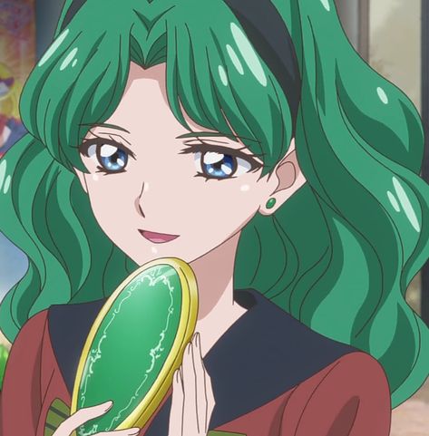 Sailor Neptune, Moon Crystal, Sailor Moon Crystal, Anime Character, Sailor Moon, Moon, Google Search, Green, Hair