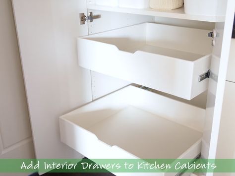 DIY drawer tutorial. Diy Interior, Kitchen Redo, Kitchen Remodel Idea, Updated Kitchen, Cabinet Drawers, Diy Home Improvement, My New Room, Diy Kitchen, Dream Kitchen