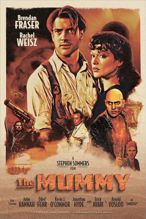 The Mummy Film, Mummy Art, Mummy Movie, Screen Print Poster, Fan Poster, Brendan Fraser, The Mummy, Rachel Weisz, Film Posters