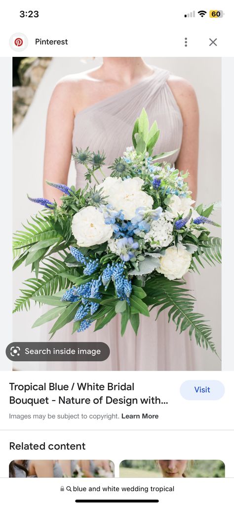 Coastal Bouquet Wedding, Blue Tropical Wedding, Blue Tropical Wedding Flowers, Simple Beach Wedding Bouquet Blue Hydrangea, White And Blue Tropical Bouquet, Baby Blue Wedding Theme, Seaside Wedding Invitations, Navy Blue Wedding Theme, Tropical Bridal Bouquet