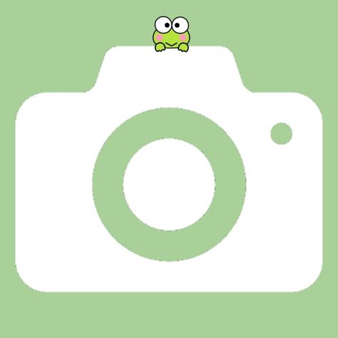 Keroppi Themed Phone, Kerropi App Icons, Pastel Camera Icon, Keroppi App Icon, Frog Icons For Apps, Ipad Setup, Background Aesthetics, Green Icons, Cellphone Background