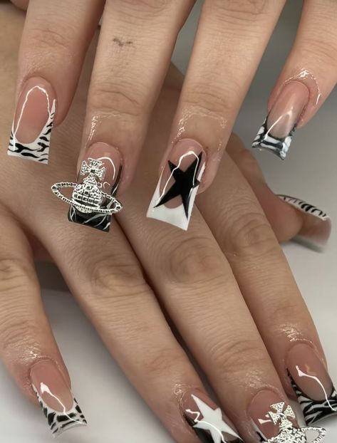 Nail Designs Black And White, Airbrush Nail Designs, Acrylics Ideas, Nail Designs Black, Designs Black And White, Airbrush Nail, Airbrush Nails, Black Nail Designs, Nail Designs