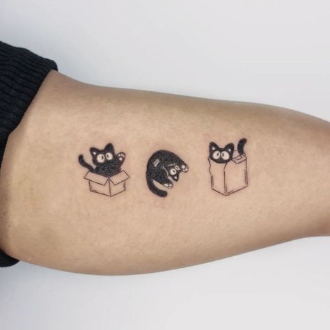 Trio Cat Tattoo Ideas, Three Bff Tattoos Matching, Cat Trio Tattoo, Tatoos Three Friends, Matching Cat Tattoos For 3, Trio Tattoos Family, Matching Tattoo 3 People, Matching Tattoos For Three Best Friends, Tattoo Ideas For Three Best Friends