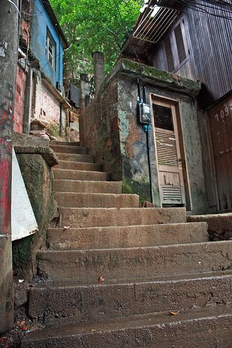 Stairs to a Doorframe in Rocinha Favela - Rio de Janeiro | Flickr City Stairs, Favelas Brazil, Post Apocalyptic Art, Building Photography, Location Inspiration, City Drawing, Landscape Concept, City Landscape, Urban Sketching