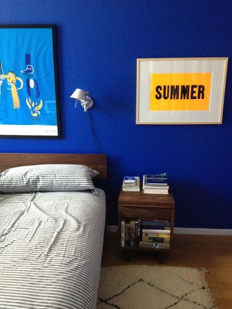 Top 9 Intense Blue Paints by Benjamin Moore - Interiors By Color Benjamin Moore Twilight, Royal Blue Paint Colors, Bright Blue Bedrooms, Cobalt Blue Bedrooms, Cobalt Blue Paint, Benjamin Moore Blue, Blue Painted Walls, Blue Bedroom Walls, Blue Bedroom Decor