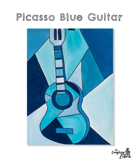 My original lesson - Picasso never painted a blue guitar but I did (as a sample for this lesson on cubism and the blue period)! Picasso Pictures, Picasso Cubism, Picasso Blue, Blue Guitar, Pablo Picasso Art, Art Picasso, Pablo Picasso Paintings, Monochromatic Art, Blue Period