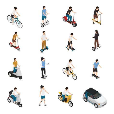 Isometric People, People Abstract, Green Transportation, Storyboard Ideas, Girl Sport, Concept Models Architecture, Bike Illustration, Drawing Tutorials For Beginners, Children Park