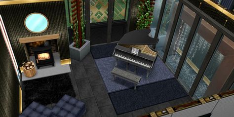 Sims 4 Piano Room, Sims House Floor Plans, Casas The Sims Freeplay, Casa The Sims, The Sims Mobile, Sims Freeplay Houses, Sims Mobile, Sims Free Play, Cool Interior