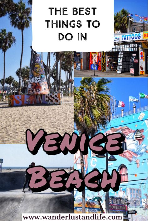 Pin this guide for things to do in Venice Beach La Travel Guide, California With Kids, Venice Beach California, California Hikes, Los Angeles Travel, Us Travel Destinations, Plan A Trip, California Travel Road Trips, Road Trip Fun