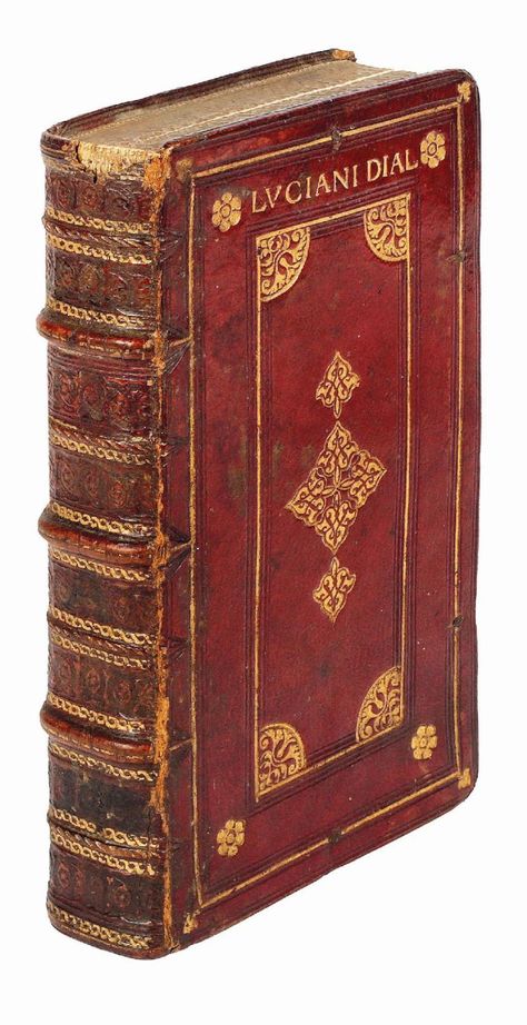 Opuscula Erasmo Roterodamo interprete by Lucianus: (1516) | PrPh Books Ornate Books, The Last Leaf, Leather Book Covers, Gold Book, Ancient Books, Book Spine, Leather Bound Books, Leather Books, Ex Libris