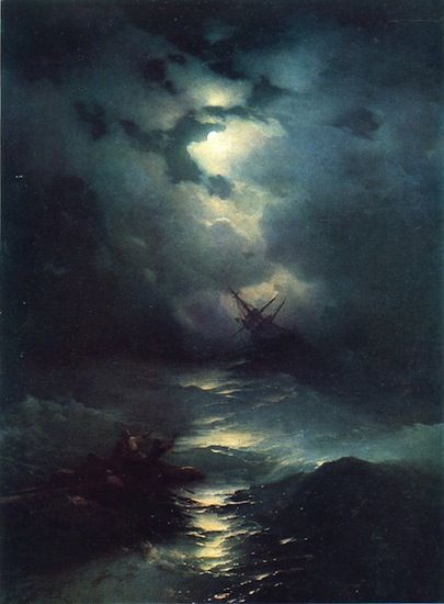 Ivan Konstantinovich Aivazovsky, Storm in the North Sea, 1865 Ivan Aivazovsky, Marine Artist, Moonlight Painting, Arte Peculiar, Maritime Art, Russian Painting, Marine Art, Night Painting, A Ship