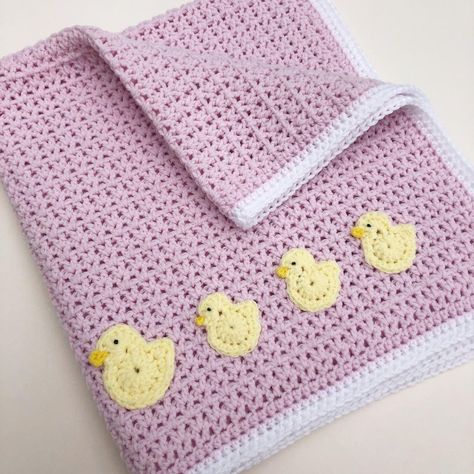 Duck Crochet Pattern Free Blanket, Crochet Duck Blanket Pattern Free, Crochet Duck Blanket, Duck Granny Square, Summer Baby Blanket, Easy Baby Knitting Patterns, Duck Crochet, Crochet Appliqué, Granny Pattern