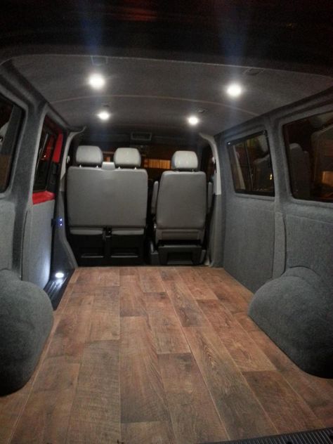 Diy Vw T5 Camper, Vw T4 Interior Ideas, Vw T4 Camper, Vw T5 Camper, Vw Camper Conversions, Astuces Camping-car, Camper Flooring, Caddy Van, T4 Camper