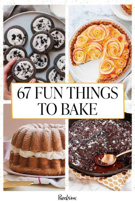 PureWow shares 67 fun things to bake the next time you're bored, from cookies to cake to crème brûlée. Fun Things To Bake, Chocolate Skillet Cake, Beginner Baking Recipes, Unique Recipes Desserts, Things To Bake, Baking For Beginners, Dessert From Scratch, Impressive Desserts, Bored At Home