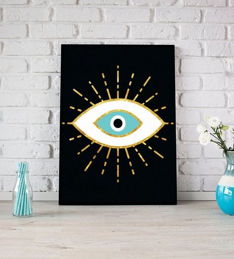 Realistic Eye Drawing, Evil Eye Art, Afrikaanse Kunst, Cute Canvas Paintings, Eye Painting, Small Canvas Art, Bohemian Art, Mini Canvas Art, Painting Art Projects