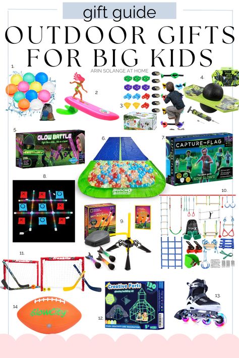 Toys To Keep Them Playing: The 42 Best Outdoor Gifts For Kids - arinsolangeathome Outdoor Gifts For Boys, Outdoor Christmas Gifts For Kids, Outdoor Gifts For Kids, Outdoorsy Kids, Outdoor Christmas Gifts, Best Outdoor Toys, Craft Activity For Kids, Collage Stickers, Gorgeous Images