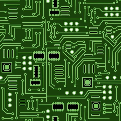 Vector illustration of seamless electronic circuit board chip-set background. Circuit Board Illustration, Circuit Illustration, Electronics Illustration, Electronic Circuit Board, Set Background, Circuit Board Design, Chip Art, Computer Chip, Computer Geek