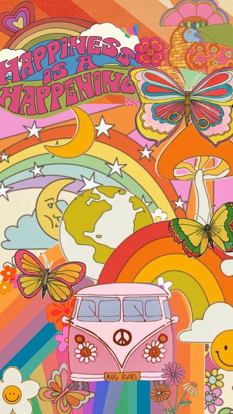 groovy 🌈🦋🌙 #groovy #retro #hippievibes #60s #70s #aesthetic #wallpaper 70 Aesthetic Wallpaper, 70 Room Aesthetic, 70s Aesthetic Art Wallpaper Iphone, 60s And 70s Aesthetic, Cute 70s Wallpaper, Groovy Ipad Wallpaper, Vintage Wallpaper Iphone Retro 70s, Groovy 70s Wallpaper, 60s Art Aesthetic