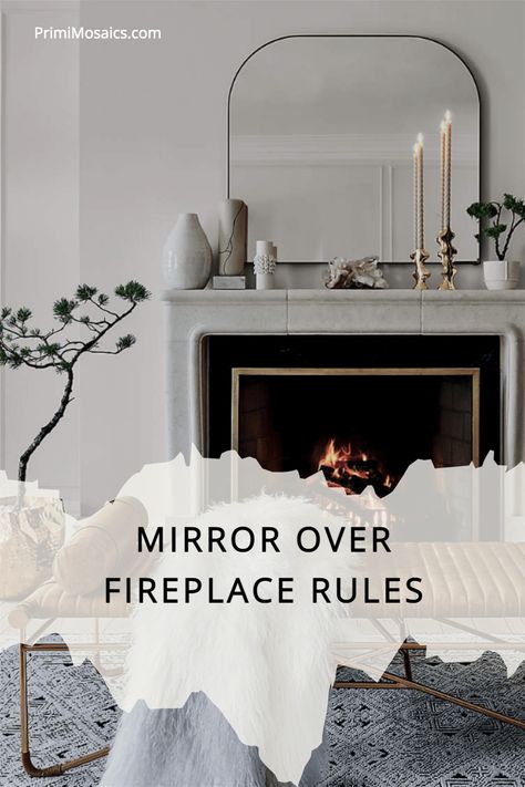 Mirrors On Fireplaces, Tall Mirror Over Fireplace, Artwork Over Fireplace Mantles, What Size Mirror Over Fireplace, Mirror Leaning On Mantle, Modern Mirror Over Fireplace, Vintage Mirror Over Fireplace, Mirror For Mantel, Fireplace With Round Mirror