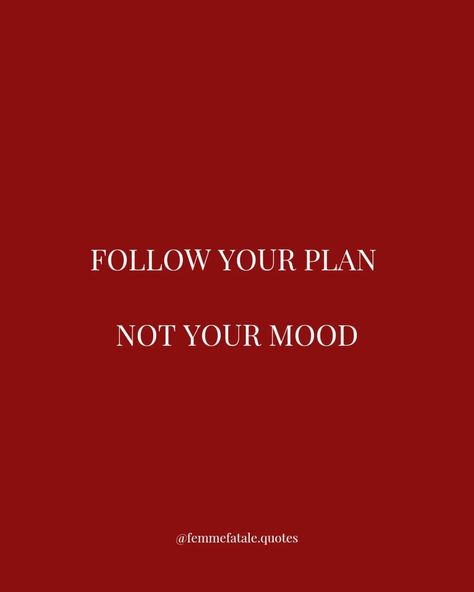 Your emotions will fluctuate... but your goals don’t. Success isn’t about acting when you *feel* like it—it’s about sticking to the plan, no matter how you feel in the moment. Discipline beats motivation every time. 💪 Keep showing up for yourself. Stick to the routines, the habits, and the plan that’s going to get you where you want to be. Mood changes, but progress comes when you stay committed. Consistency is the real game-changer! 🔥 --- Follow @femmefatale.quotes for more #FollowThePl... Stick To Your Plan Not Your Mood, Stick To The Plan Not Your Mood, How To Get Disciplined, Follow The Plan Not The Mood, Follow Your Plan Not Your Mood, Keep Showing Up Quotes, Keep Showing Up For Yourself, Consistency Quotes, Showing Up For Yourself