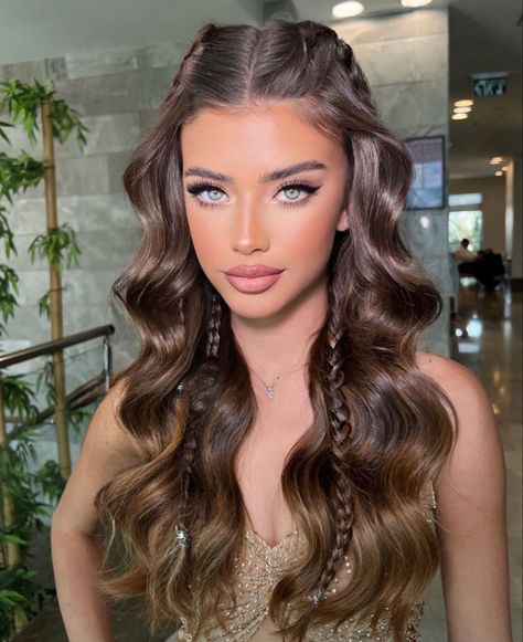 Pageant Hair, Long Hair Wedding Styles, Prom Hairstyles For Long Hair, Hair Stylist Life, Braided Hairstyles Easy, Wedding Hair And Makeup, Aesthetic Hair, Down Hairstyles, Bridesmaid Hair