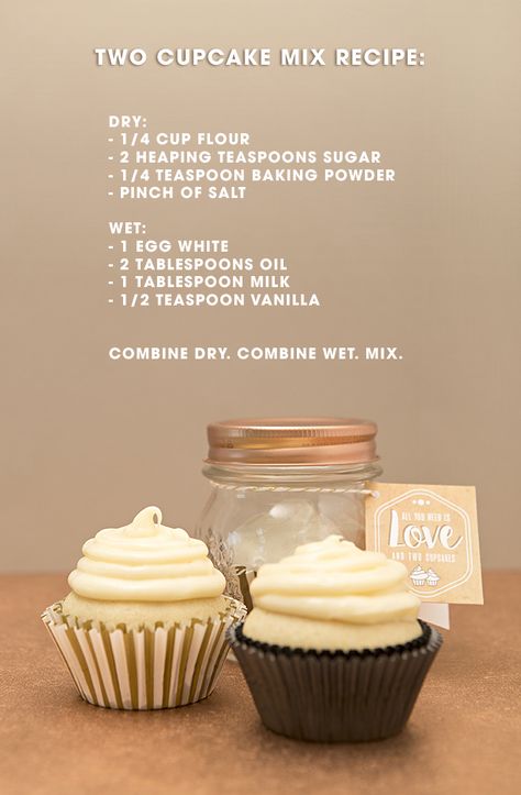 Cupcake For Two Recipe, Recipe For 1 Cupcake, How To Make Vanilla Cupcakes Recipes, Individual Cupcake Recipe, Vanilla Cupcakes Recipe Easy, Single Serving Cupcake Recipe, Recipe For One Cupcake, Cupcake Ingredients List, Easy To Make Cupcakes