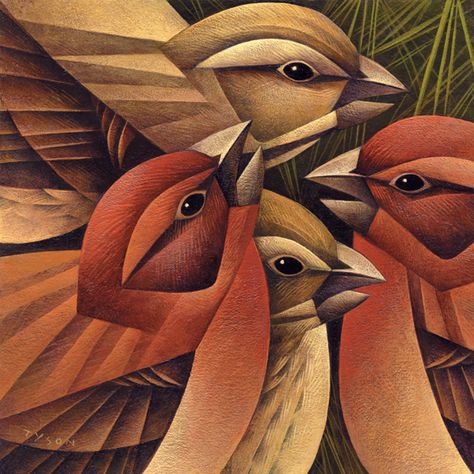 Dec. 28 - The Fourth Day of Christmas - Four calling birds: Four calling birds - Four stories sung on high - Four books recieved. Four Calling Birds, Albrecht Durer, Bird Artwork, Bird Illustration, Cubism, College Art, Christmas Christmas, Bird Art, 12 Days