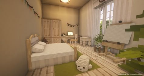 Minecraft Bedroom Interior, Minecraft Interior Design Bedrooms, Minecraft Fairycore, Bedroom Minecraft, Minecraft Room Decor, Minecraft Home, Interior Minecraft, Fairycore Room, Bedroom Interior Ideas