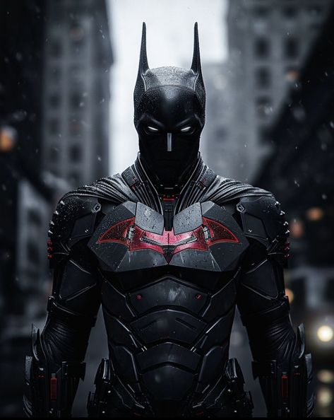 Batman Suit Design, Batman Beyond Suit, Iron Batman, Red Batman, Batman Concept Art, Batman Cape, Batman Redesign, Batman Suit, Batman Cosplay