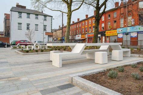 Twin Modular Bench « Landscape Architecture Platform | Landezine Urban Furniture Design, Public Seating, Concrete Furniture, Urban Furniture, Bench Designs, Street Furniture, Diagram Architecture, Contemporary Landscape, A Park