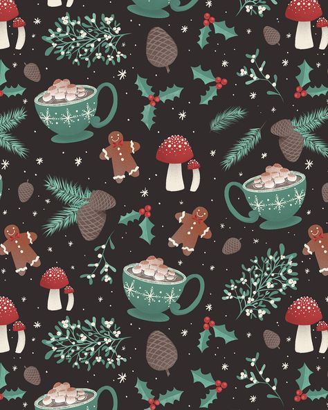 Cottage Core Christmas, Cottagecore Christmas, Witch Wallpaper, Mushroom Wallpaper, Christmas Background Images, Lights Design, Xmas Wallpaper, Christmas Phone Wallpaper, Cute Christmas Wallpaper