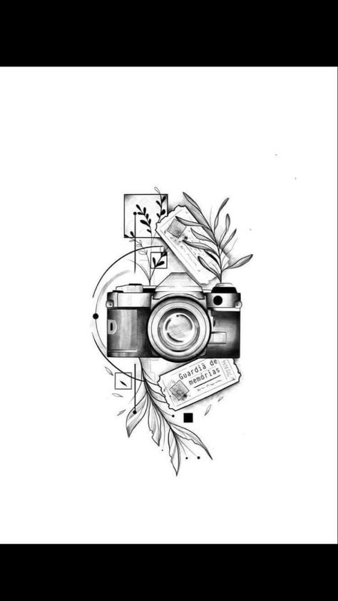 Camera Drawing Sketches, Camera Tattoo Design, Photographer Tattoo, Tattoo Designs Drawings, Camera Tattoos, Photography Tattoo, Camera Drawing, Camera Tattoo, Tattoo Photography