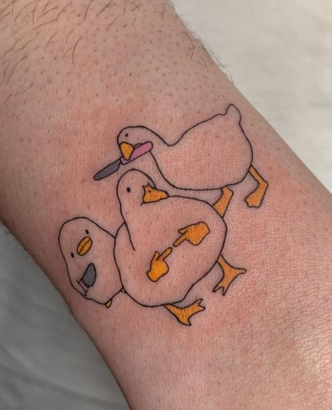 Funny Small Tattoos, Ignorant Style Tattoo, Spiderman Tattoo, Duck Tattoos, Bestie Tattoo, Funky Tattoos, Sharpie Tattoos, Muster Tattoos, Cute Little Tattoos