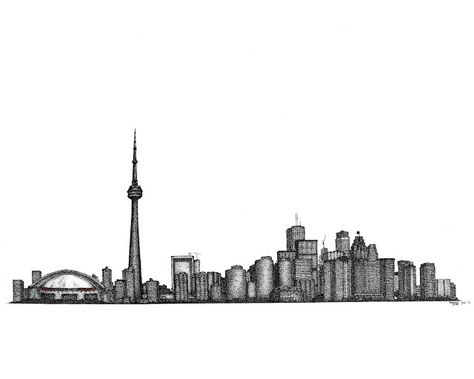 Toronto Skyline Tattoo, Canada Tattoo, Skyline Tattoo, Tattoo Toronto, Juventus Wallpapers, Best Drawing Ideas, Human Body Art, Toronto Skyline, Skyline Design