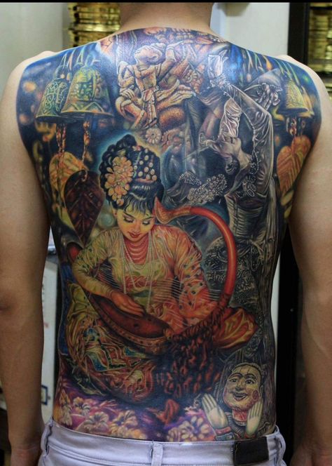 Bagan Myanmar Tattoo, Galaxy Tattoo Sleeve, Full Neck Tattoos, Japanese Leg Tattoo, Koi Tattoo Sleeve, Khmer Tattoo, Traditional Japanese Tattoo Designs, Galaxy Drawings, Best Cover Up Tattoos