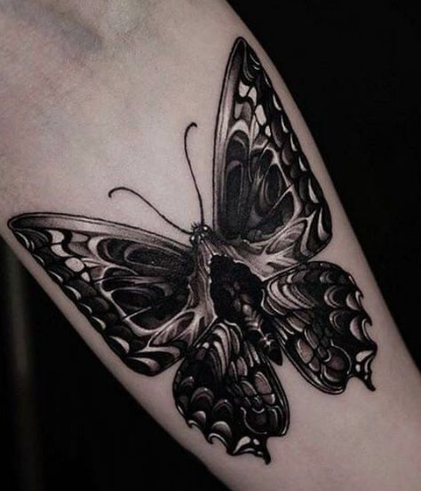 Dark Tattoo Designs, Tattoo Papillon, Skull Butterfly Tattoo, Gotik Tattoo, Moth Tattoo Design, Throat Tattoo, Wicked Tattoos, Chest Piece Tattoos, Creepy Tattoos