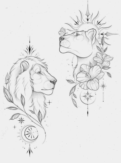 Leo Lion Tattoos, Lion And Lioness Tattoo, Lioness Tattoo Design, Tattoo Ideas Unique, Tattoo Artist Tattoo, Lioness Tattoo, Shop Tattoo, Leo Tattoos, Lion Tattoo Design