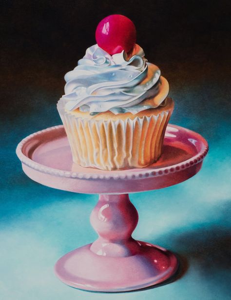 Cake Artwork, Baking Birthday Cake, Mary Pratt, Cupcake Painting, Cake Painting, Queen Drawing, Food Artwork, Pop Up Art, Art Painting Tools