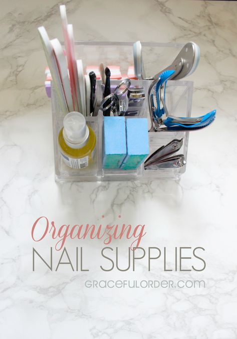 Nail Care Storage Ideas, Nail Tool Organization, Manicure Organization, Nail Care Organization, How To Organize Nail Supplies, Nail Products Organization, At Home Nail Station, Organizing Nail Supplies, Nail Tech Storage Ideas